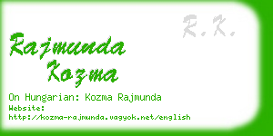 rajmunda kozma business card